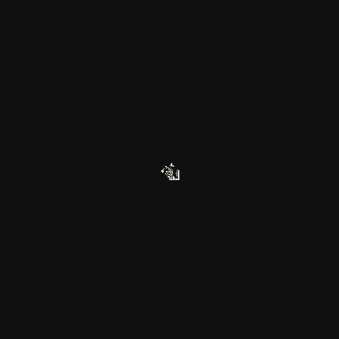 Cellular automata skull, generative animation